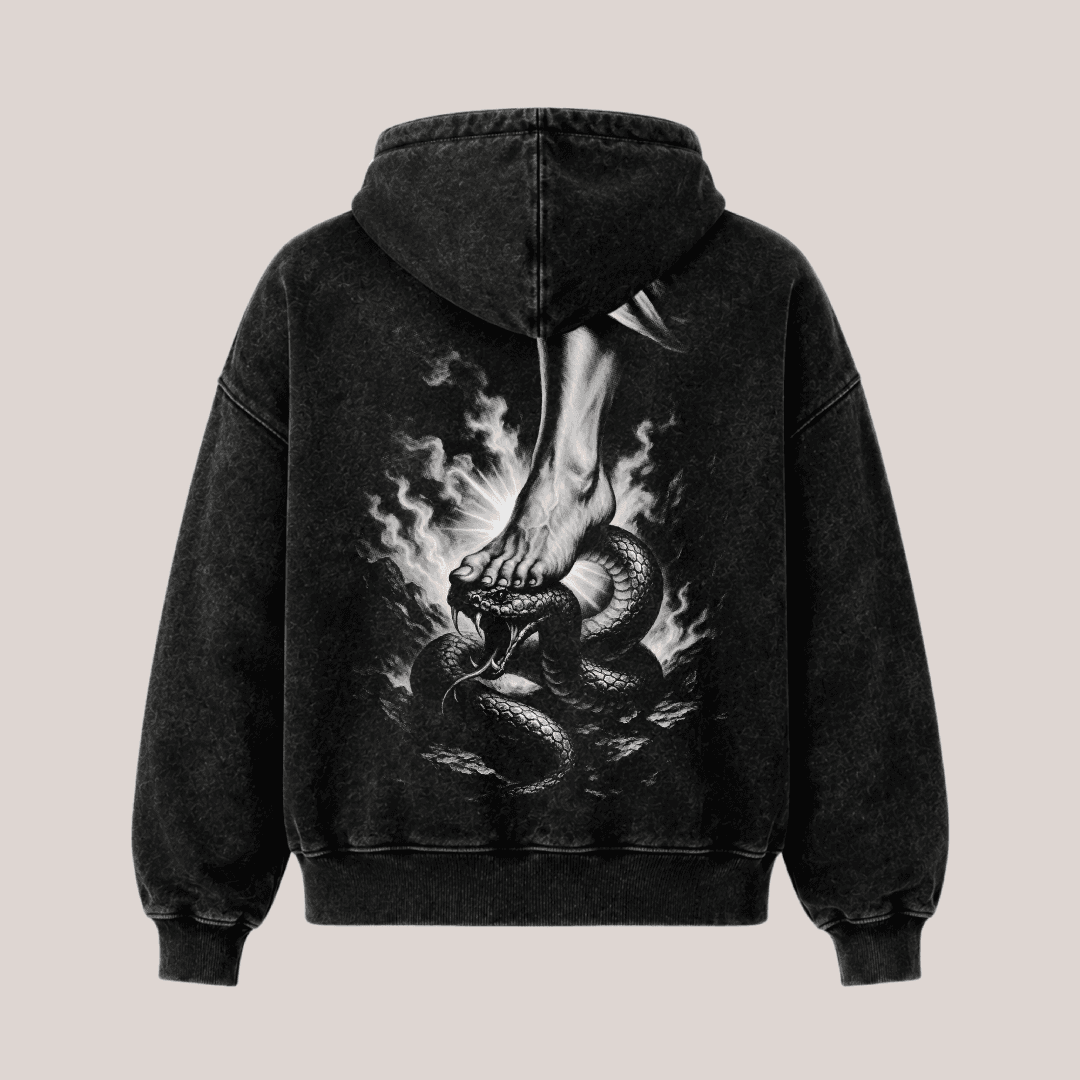 GÉNESIS 3:15 - HOODIE ACID WASH BOXY FIT - 0